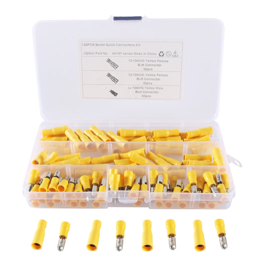 A6197 120 PCS Yellow AWG12~10 Bullet Male and Female Terminal Cold Press Terminal - Booster Cable & Clip by PMC Jewellery | Online Shopping South Africa | PMC Jewellery | Buy Now Pay Later Mobicred