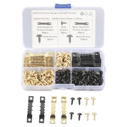 A6300 300 in 1 RV High-bow Double-sided Serrated Hanger Hooks with Self-tapping Screws(Gold + Black) - Booster Cable & Clip by PMC Jewellery | Online Shopping South Africa | PMC Jewellery | Buy Now Pay Later Mobicred