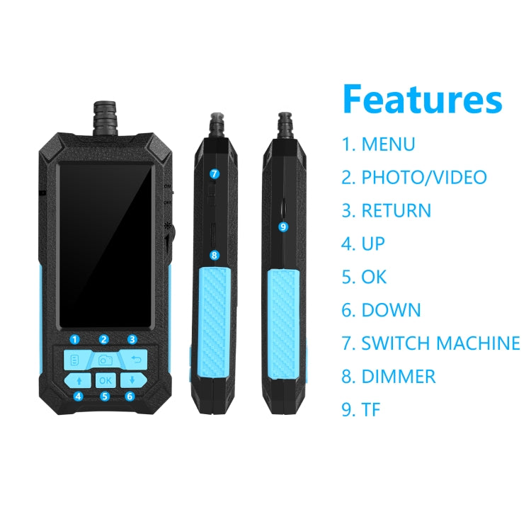 P90 14mm 4.5 inch HD 500W Autofocus Camera Endoscope Portable Waterproof Industrial Pipe Endoscope, Hard Cable Length: 10m -  by PMC Jewellery | Online Shopping South Africa | PMC Jewellery | Buy Now Pay Later Mobicred