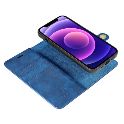 For iPhone 13 DG.MING Crazy Horse Texture Flip Detachable Magnetic Leather Case with Holder & Card Slots & Wallet(Blue) - iPhone 13 Cases by DG.MING | Online Shopping South Africa | PMC Jewellery