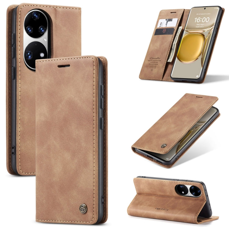 CaseMe 013 Multifunctional Horizontal Flip Leather Case with Holder & Card Slot & Wallet For Huawei P50 Pro(Brown) - Huawei Cases by CaseMe | Online Shopping South Africa | PMC Jewellery | Buy Now Pay Later Mobicred