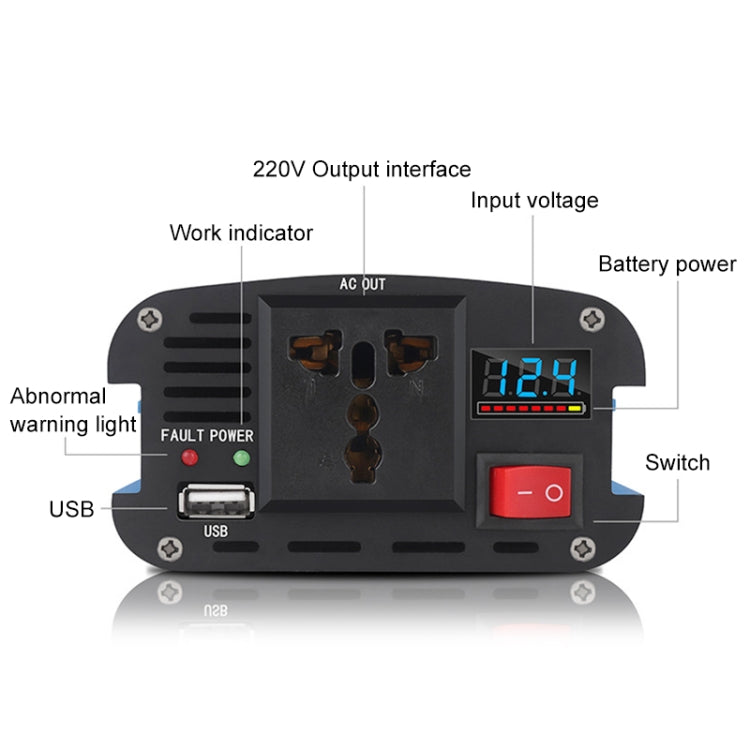 Carmaer 1200W Car Smart Multi-function Digital Display Inverter Household Power Converter, Specification:48V to 220V - Modified Square Wave by PMC Jewellery | Online Shopping South Africa | PMC Jewellery | Buy Now Pay Later Mobicred