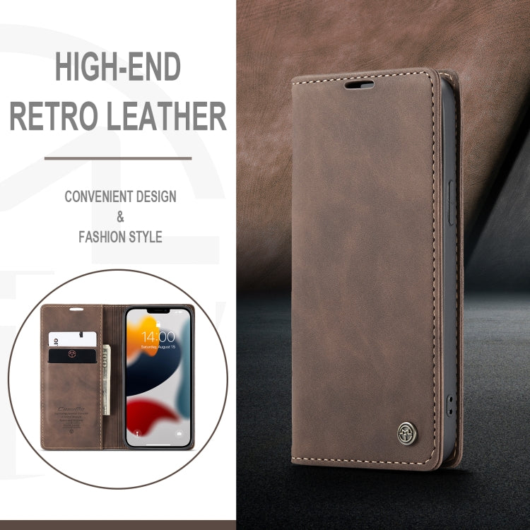 For iPhone 13 Pro CaseMe-013 Multifunctional Retro Frosted Horizontal Flip Leather Case with Card Slot & Holder & Wallet (Coffee) - iPhone 13 Pro Cases by CaseMe | Online Shopping South Africa | PMC Jewellery | Buy Now Pay Later Mobicred