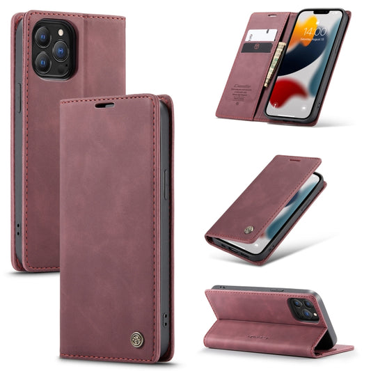 For iPhone 13 Pro Max CaseMe-013 Multifunctional Retro Frosted Horizontal Flip Leather Case with Card Slot & Holder & Wallet (Wine Red) - iPhone 13 Pro Max Cases by CaseMe | Online Shopping South Africa | PMC Jewellery | Buy Now Pay Later Mobicred