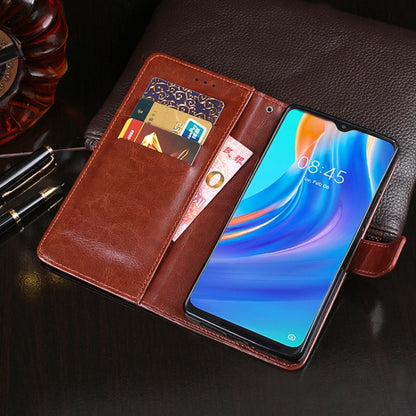 idewei Crazy Horse Texture Horizontal Flip Leather Case with Holder & Card Slots & Wallet For Tecno Spark 7P(Blue) - Tecno Cases by idewei | Online Shopping South Africa | PMC Jewellery | Buy Now Pay Later Mobicred