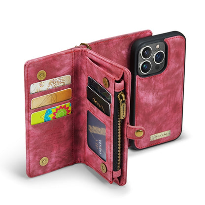 For iPhone 13 Pro CaseMe-008 Detachable Multifunctional Horizontal Flip Leather Case with Card Slot & Holder & Zipper Wallet & Photo Frame (Red) - iPhone 13 Pro Cases by CaseMe | Online Shopping South Africa | PMC Jewellery | Buy Now Pay Later Mobicred