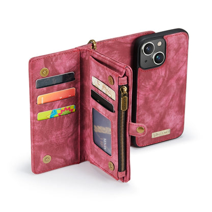 For iPhone 13 mini CaseMe-008 Detachable Multifunctional Horizontal Flip Leather Case with Card Slot & Holder & Zipper Wallet & Photo Frame (Red) - iPhone 13 mini Cases by CaseMe | Online Shopping South Africa | PMC Jewellery | Buy Now Pay Later Mobicred