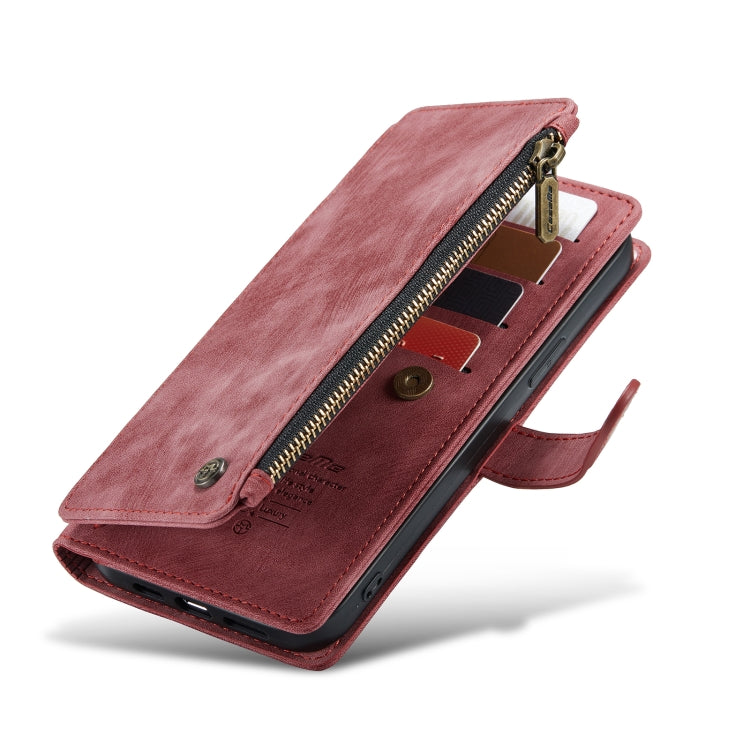 For iPhone 13 Pro Max CaseMe-C30 PU + TPU Multifunctional Horizontal Flip Leather Case with Holder & Card Slot & Wallet & Zipper Pocket (Red) - iPhone 13 Pro Max Cases by CaseMe | Online Shopping South Africa | PMC Jewellery | Buy Now Pay Later Mobicred