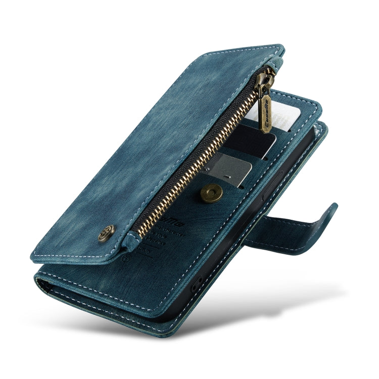 For iPhone 13 mini CaseMe-C30 PU + TPU Multifunctional Horizontal Flip Leather Case with Holder & Card Slot & Wallet & Zipper Pocket (Blue) - iPhone 13 mini Cases by CaseMe | Online Shopping South Africa | PMC Jewellery | Buy Now Pay Later Mobicred