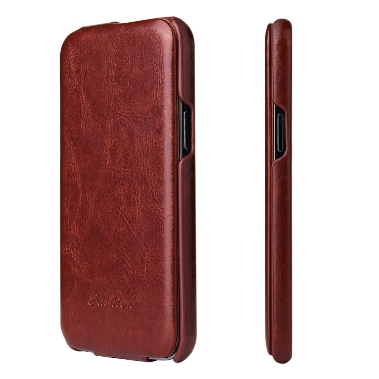 For iPhone 13 Pro Fierre Shann Retro Oil Wax Texture Vertical Flip PU Leather Case (Brown) - iPhone 13 Pro Cases by FIERRE SHANN | Online Shopping South Africa | PMC Jewellery