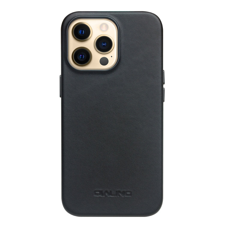 For iPhone 13 Pro QIALINO Nappa Cowhide MagSafe Magnetic Protective Case (Black) - iPhone 13 Pro Cases by QIALINO | Online Shopping South Africa | PMC Jewellery | Buy Now Pay Later Mobicred