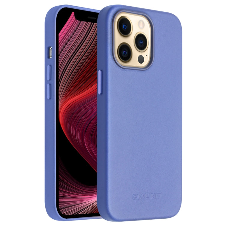 For iPhone 13 Pro QIALINO Nappa Cowhide MagSafe Magnetic Protective Case (Blue) - iPhone 13 Pro Cases by QIALINO | Online Shopping South Africa | PMC Jewellery | Buy Now Pay Later Mobicred