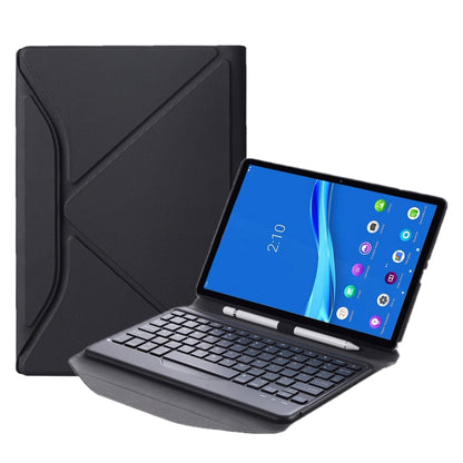 BM10 Diamond Texture Detachable Bluetooth Keyboard Leather Tablet Case with Pen Slot & Triangular Back Support For Lenovo Smart Tab M10 HPD Plus TB-X606F 10.3 inch(Black) - Lenovo Keyboard by PMC Jewellery | Online Shopping South Africa | PMC Jewellery