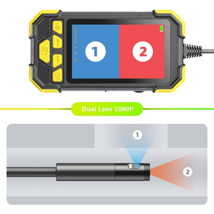 Y19 3.9mm Single Lens Hand-held Hard-wire Endoscope with 4.3-inch IPS Color LCD Screen, Cable Length:2m(Yellow) -  by PMC Jewellery | Online Shopping South Africa | PMC Jewellery | Buy Now Pay Later Mobicred