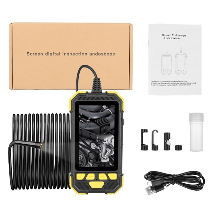 Y19 5.5mm Single Lens Hand-held Hard-wire Endoscope with 4.3-inch IPS Color LCD Screen, Cable Length:2m(Yellow) -  by PMC Jewellery | Online Shopping South Africa | PMC Jewellery | Buy Now Pay Later Mobicred