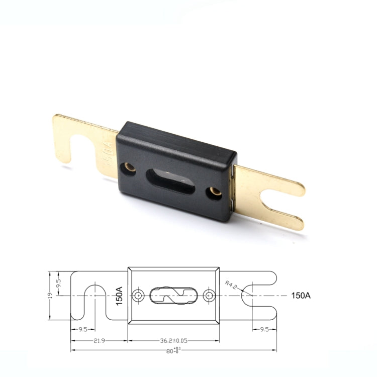 A0108 5 PCS 150A Gold-plated Large Forkbolt Car ANL Fuse - Fuse by PMC Jewellery | Online Shopping South Africa | PMC Jewellery | Buy Now Pay Later Mobicred