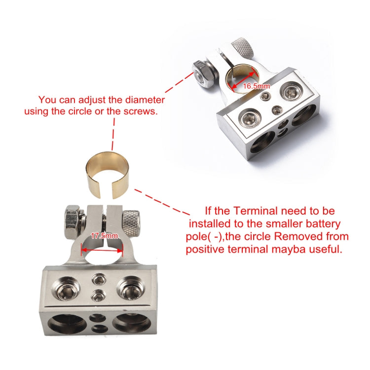 A0232 2 PCS Car Dual 1/0 & 8 Gauge Positive or Negative Battery Terminal - Booster Cable & Clip by PMC Jewellery | Online Shopping South Africa | PMC Jewellery | Buy Now Pay Later Mobicred