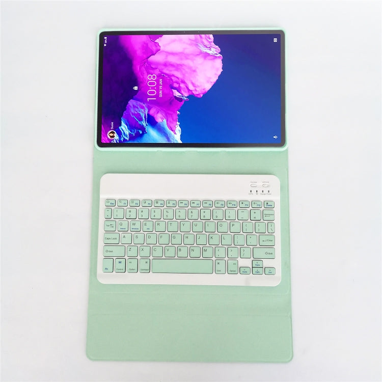 For Lenovo Pad Tab P11 Pro 11.5 inch TB-J706F LX115 Solid Color Detachable Square Keycap Bluetooth Keyboard Leather Tablet Case with Stand(Green) - Lenovo Keyboard by PMC Jewellery | Online Shopping South Africa | PMC Jewellery