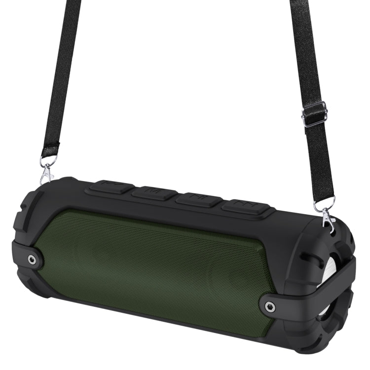 New Rixing NR-6013 Bluetooth 5.0 Portable Outdoor Wireless Bluetooth Speaker with Shoulder Strap(Green) - Desktop Speaker by NewRixing | Online Shopping South Africa | PMC Jewellery | Buy Now Pay Later Mobicred