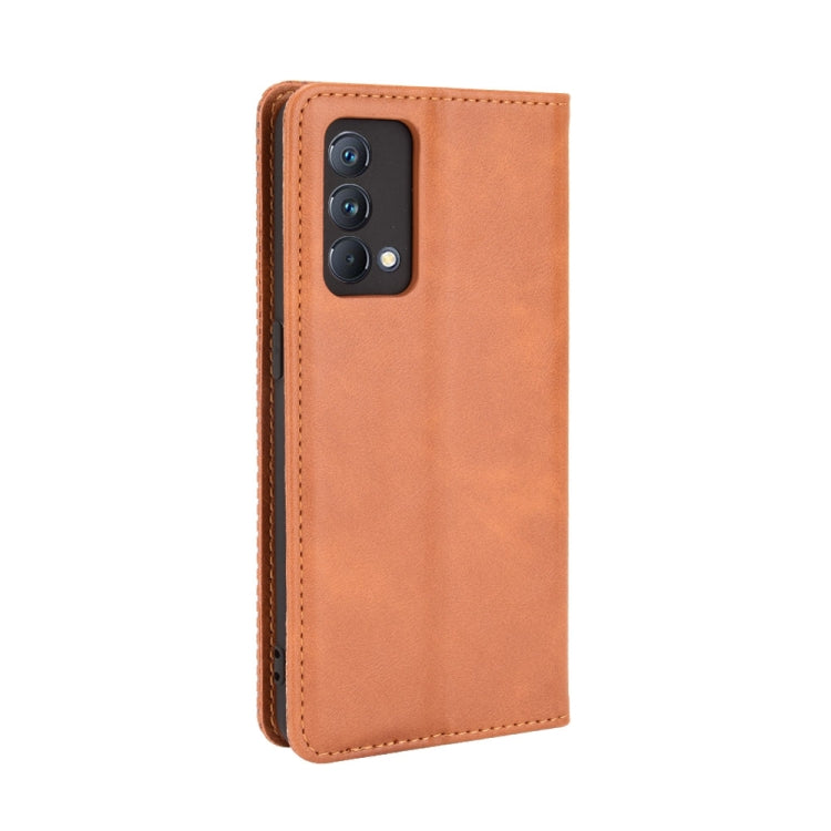 For OPPO Realme GT Master Magnetic Buckle Retro Pattern Horizontal Flip Leather Case with Holder & Card Slot & Wallet(Brown) - Realme Cases by PMC Jewellery | Online Shopping South Africa | PMC Jewellery | Buy Now Pay Later Mobicred