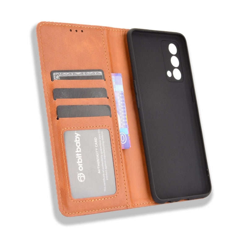 For OPPO Realme GT Master Magnetic Buckle Retro Pattern Horizontal Flip Leather Case with Holder & Card Slot & Wallet(Brown) - Realme Cases by PMC Jewellery | Online Shopping South Africa | PMC Jewellery | Buy Now Pay Later Mobicred