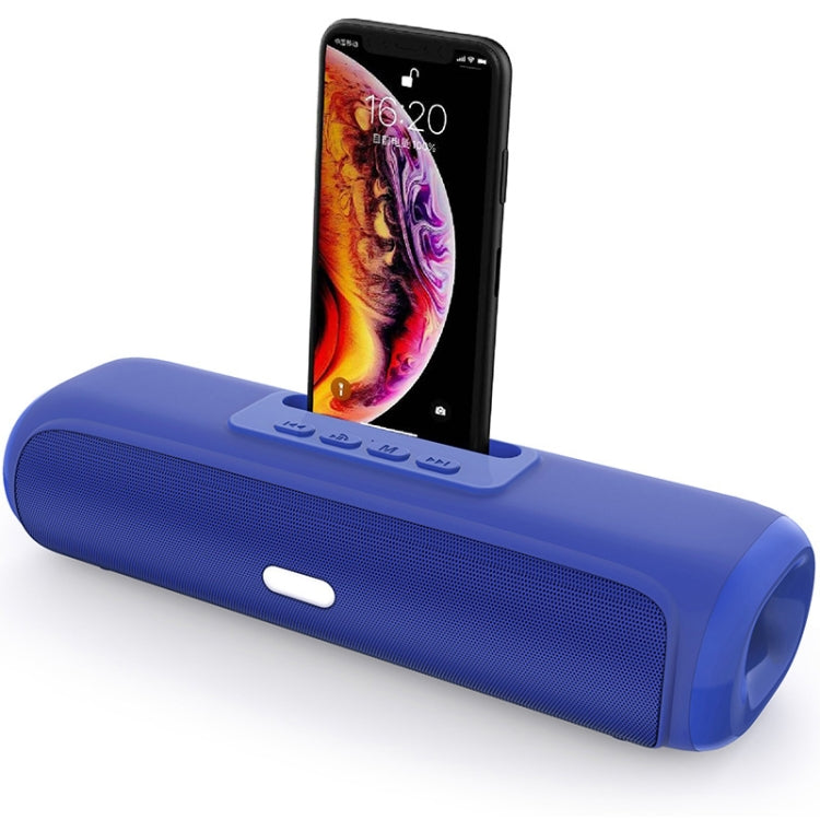 NewRixing NR-2027 TWS Long Bar Shaped Bluetooth Speaker with Mobile Phone Holder(Blue) - Desktop Speaker by NewRixing | Online Shopping South Africa | PMC Jewellery | Buy Now Pay Later Mobicred