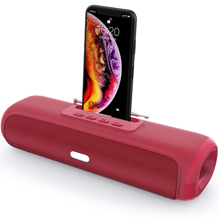 NewRixing NR-2027FM TWS Soundbar Bluetooth Speaker with Mobile Phone Holder & Antenna(Red) - Desktop Speaker by NewRixing | Online Shopping South Africa | PMC Jewellery | Buy Now Pay Later Mobicred