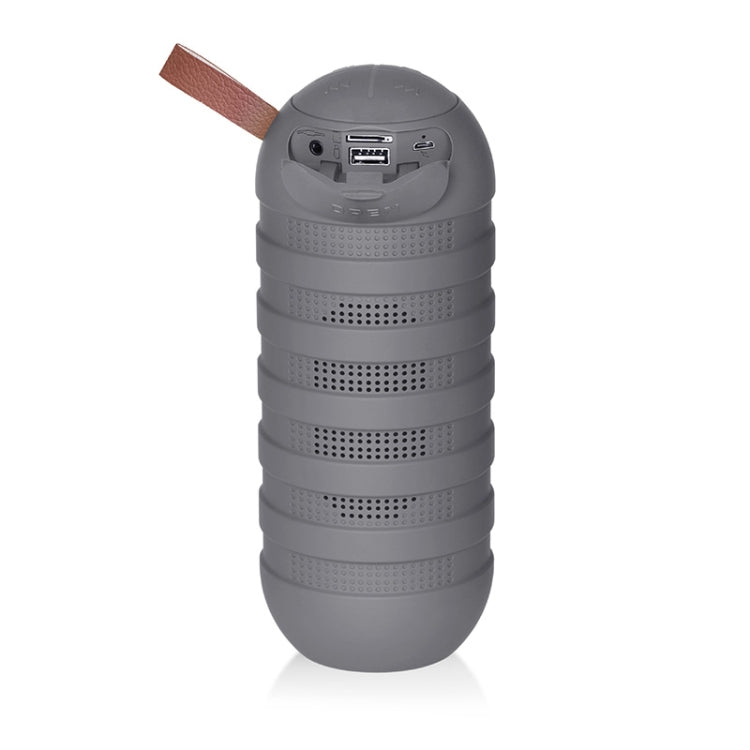 NewRixing NR-3025 TWS Outdoor Portable Splashproof Bluetooth Speaker with Flashlight Function(Grey) - Desktop Speaker by NewRixing | Online Shopping South Africa | PMC Jewellery | Buy Now Pay Later Mobicred