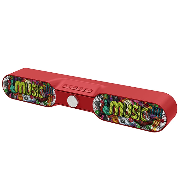 NewRixing NR-4017A TWS Graffiti Soundbar Bluetooth Speaker with Knob(Music Melody) - Desktop Speaker by NewRixing | Online Shopping South Africa | PMC Jewellery | Buy Now Pay Later Mobicred