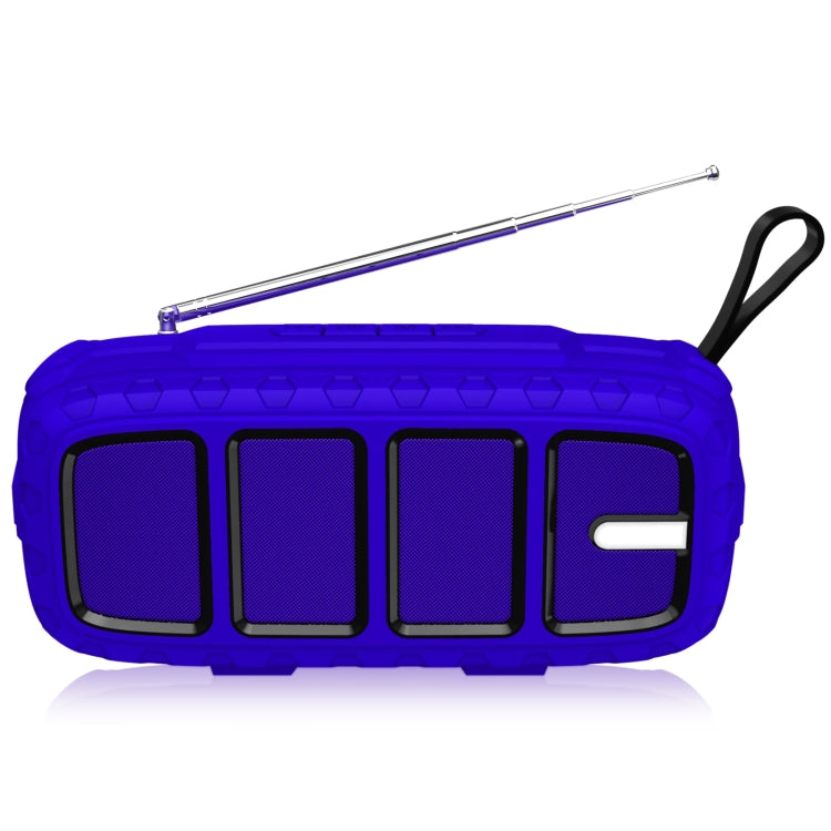 NewRixing NR-5018FM Outdoor Portable Bluetooth Speaker with Antenna, Support Hands-free Call / TF Card / FM / U Disk(Blue+Black) - Desktop Speaker by NewRixing | Online Shopping South Africa | PMC Jewellery | Buy Now Pay Later Mobicred