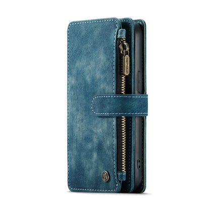 For iPhone 12 / 12 Pro CaseMe-C30 PU + TPU Multifunctional Horizontal Flip Leather Case with Holder & Card Slot & Wallet & Zipper Pocket(Blue) - iPhone 12 / 12 Pro Cases by CaseMe | Online Shopping South Africa | PMC Jewellery | Buy Now Pay Later Mobicred