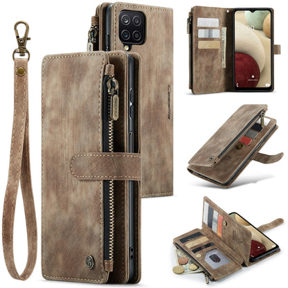 For Samsung Galaxy A12 CaseMe-C30 PU + TPU Multifunctional Horizontal Flip Leather Case with Holder & Card Slot & Wallet & Zipper Pocket(Brown) - Galaxy Phone Cases by CaseMe | Online Shopping South Africa | PMC Jewellery | Buy Now Pay Later Mobicred