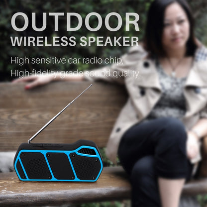 NewRixing NR-5011fm Outdoor Portable Bluetooth Speakerr, Support Hands-free Call / TF Card / FM / U Disk(Blue) - Desktop Speaker by NewRixing | Online Shopping South Africa | PMC Jewellery | Buy Now Pay Later Mobicred