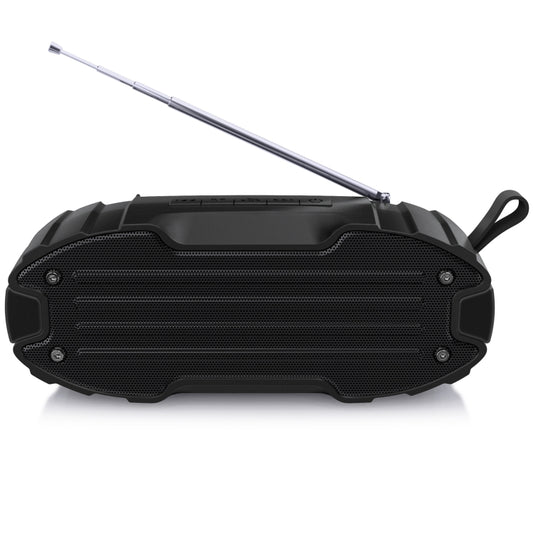 New Rixing NR-907FM TWS Outdoor Bluetooth Speaker Support Hands-free Call / FM with Handle & Antenna(Black) - Desktop Speaker by NewRixing | Online Shopping South Africa | PMC Jewellery | Buy Now Pay Later Mobicred