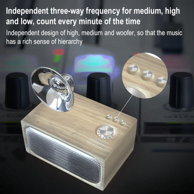 SOAIY Retro Subwoofer Bluetooth Speaker Wireless Mini Radio(Wood Grain) -  by PMC Jewellery | Online Shopping South Africa | PMC Jewellery | Buy Now Pay Later Mobicred