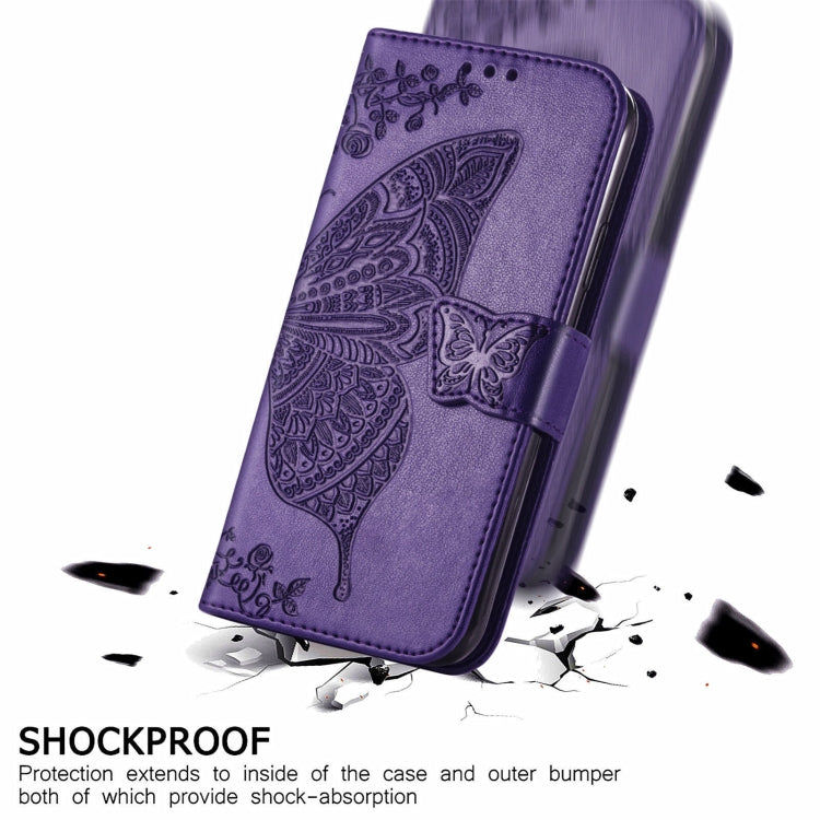 For Blackview A100 Butterfly Love Flower Embossed Horizontal Flip Leather Case with Holder & Card Slots & Wallet & Lanyard(Dark Purple) - More Brand by PMC Jewellery | Online Shopping South Africa | PMC Jewellery | Buy Now Pay Later Mobicred