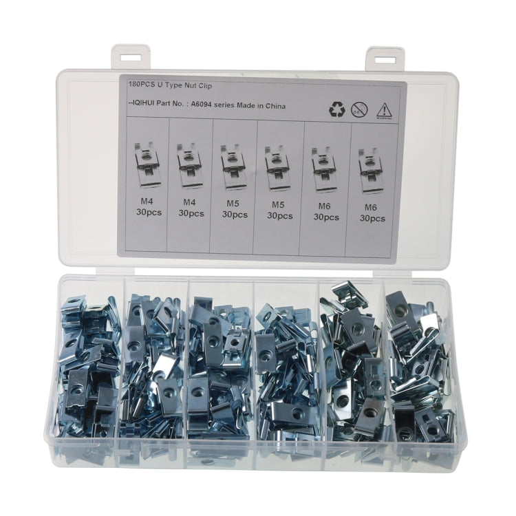 A6094 180 PCS Car M4/M5/M6 Fastener Clips Base U-shaped Clip Nut - Nuts & Bolts by PMC Jewellery | Online Shopping South Africa | PMC Jewellery