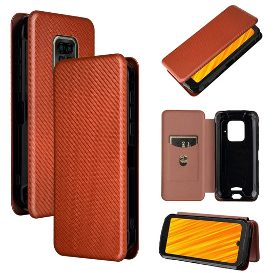 For Doogee S59 / S59 Pro Carbon Fiber Texture Horizontal Flip TPU + PC + PU Leather Case with Card Slot(Brown) - More Brand by PMC Jewellery | Online Shopping South Africa | PMC Jewellery | Buy Now Pay Later Mobicred
