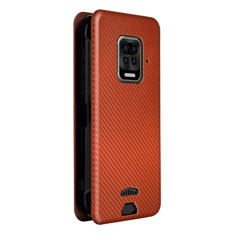 For Doogee S59 / S59 Pro Carbon Fiber Texture Horizontal Flip TPU + PC + PU Leather Case with Card Slot(Brown) - More Brand by PMC Jewellery | Online Shopping South Africa | PMC Jewellery | Buy Now Pay Later Mobicred