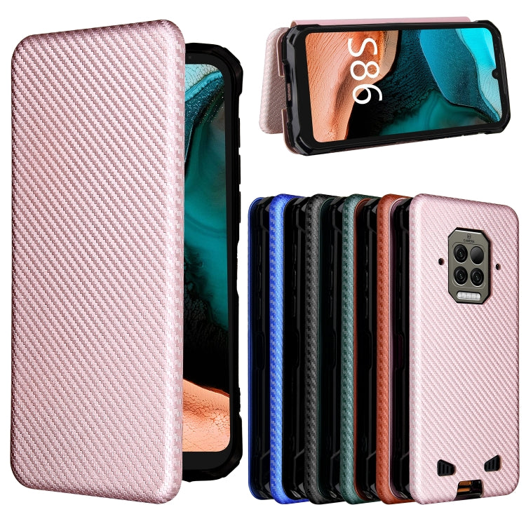 For Doogee S86 / S86 Pro Carbon Fiber Texture Horizontal Flip TPU + PC + PU Leather Case with Card Slot(Pink) - More Brand by PMC Jewellery | Online Shopping South Africa | PMC Jewellery | Buy Now Pay Later Mobicred