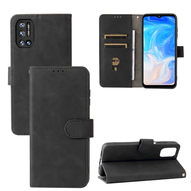 For Doogee N40 Pro Solid Color Skin Feel Magnetic Buckle Horizontal Flip PU Leather Case with Holder & Card Slots & Wallet(Black) - More Brand by PMC Jewellery | Online Shopping South Africa | PMC Jewellery | Buy Now Pay Later Mobicred