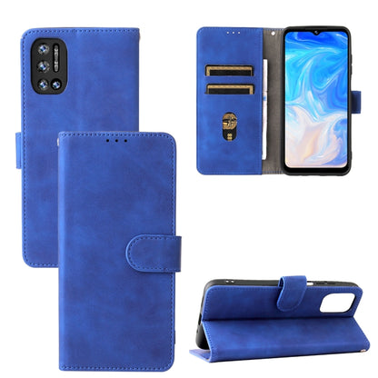 For Doogee N40 Pro Solid Color Skin Feel Magnetic Buckle Horizontal Flip PU Leather Case with Holder & Card Slots & Wallet(Blue) - More Brand by PMC Jewellery | Online Shopping South Africa | PMC Jewellery | Buy Now Pay Later Mobicred