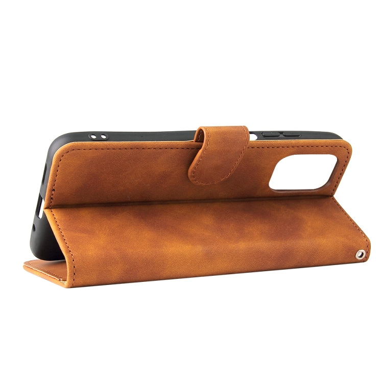 For Doogee N40 Pro Solid Color Skin Feel Magnetic Buckle Horizontal Flip PU Leather Case with Holder & Card Slots & Wallet(Brown) - More Brand by PMC Jewellery | Online Shopping South Africa | PMC Jewellery | Buy Now Pay Later Mobicred