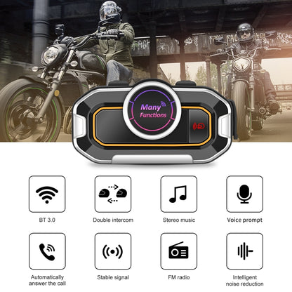 V9 Pro Motorcycle Helmet Bluetooth Walkie-talkie Support FM(Black) - Others by PMC Jewellery | Online Shopping South Africa | PMC Jewellery | Buy Now Pay Later Mobicred