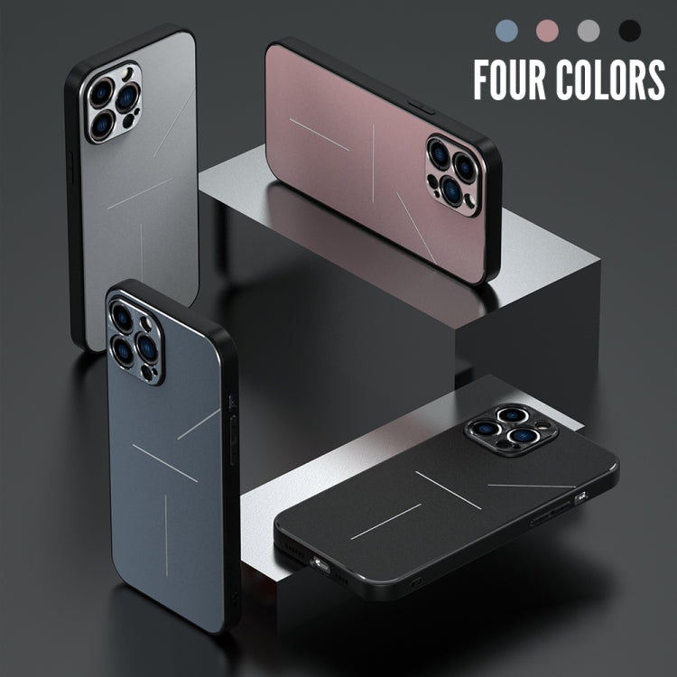 For iPhone 12 Pro R-JUST RJ-52 3-Line Style Metal TPU Shockproof Protective Case(Pink) - iPhone 12 / 12 Pro Cases by R-JUST | Online Shopping South Africa | PMC Jewellery