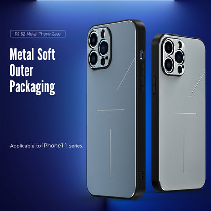 For iPhone 11 Pro Max R-JUST RJ-52 3-Line Style Metal TPU Shockproof Protective Case (Blue) - iPhone 11 Pro Max Cases by R-JUST | Online Shopping South Africa | PMC Jewellery