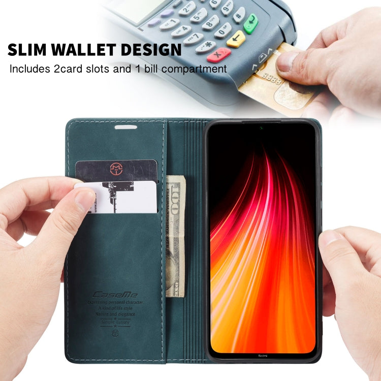 For Xiaomi Redmi Note 8 CaseMe-013 Multifunctional Horizontal Flip Leather Case with Card Slot & Holder & Wallet(Blue) - Xiaomi Cases by CaseMe | Online Shopping South Africa | PMC Jewellery | Buy Now Pay Later Mobicred