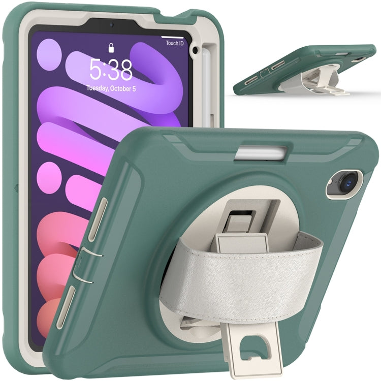 For iPad mini 6 360 Degree Rotation PC + TPU Protective Tablet Case with Holder & Hand-strap(Jade Green) - iPad mini 6 Cases by PMC Jewellery | Online Shopping South Africa | PMC Jewellery | Buy Now Pay Later Mobicred