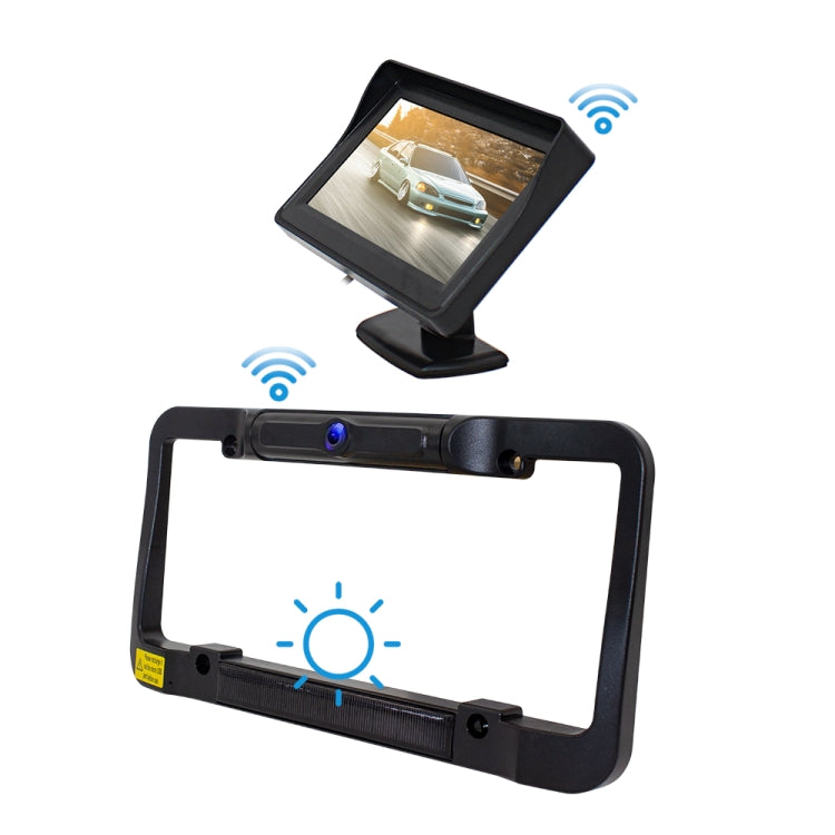 PZ620-W Car 4.3-inch Digital USA Frame Solar Wireless Reversing Image - Car Monitor by PMC Jewellery | Online Shopping South Africa | PMC Jewellery