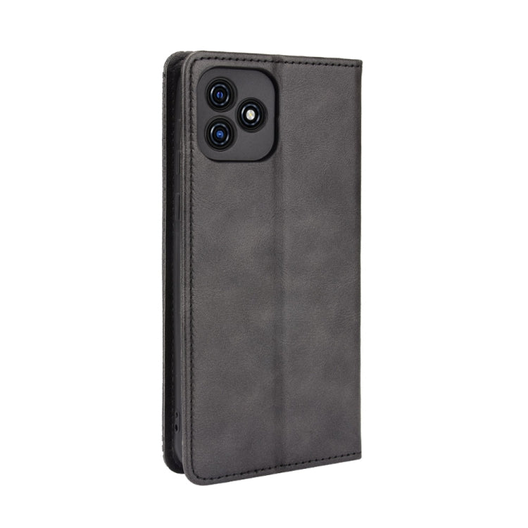 For Blackview Oscal C20 Magnetic Buckle Retro Crazy Horse Texture Horizontal Flip Leather Case with Holder & Card Slots & Photo Frame(Black) - More Brand by PMC Jewellery | Online Shopping South Africa | PMC Jewellery | Buy Now Pay Later Mobicred